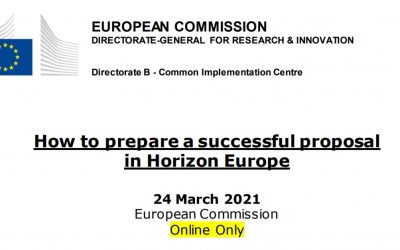 (Re)Watch the webinar on “How to prepare a successful proposal in Horizon Europe”